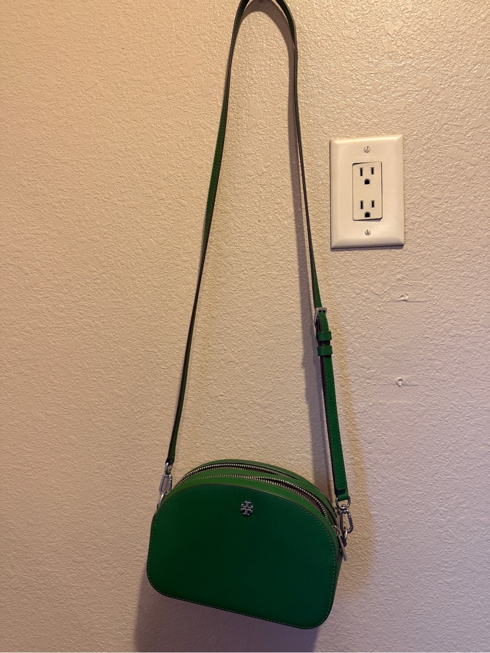 Tory Burch Kelly Green Dome Crossbody Bag